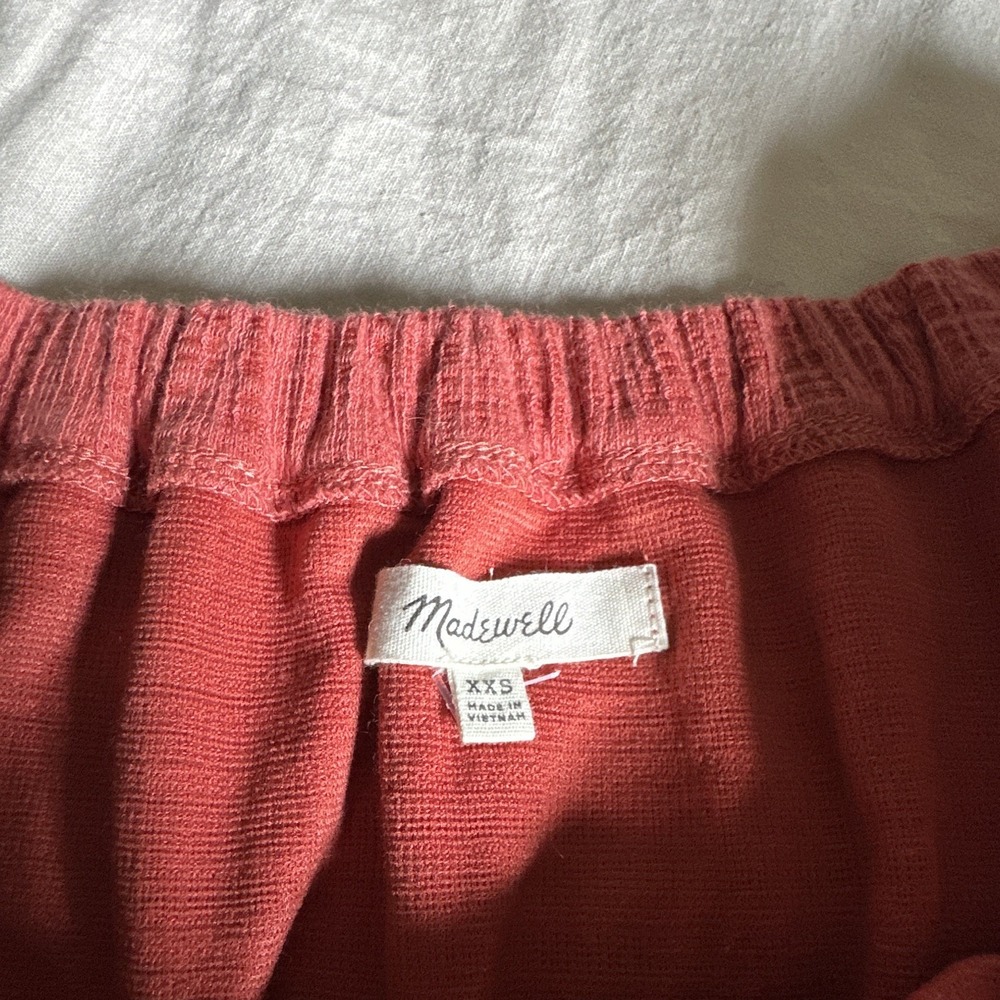 Madewell Texture & Thread Off Shoulder Mini Dress XXS Spiced Rose - Picture 3 of 6